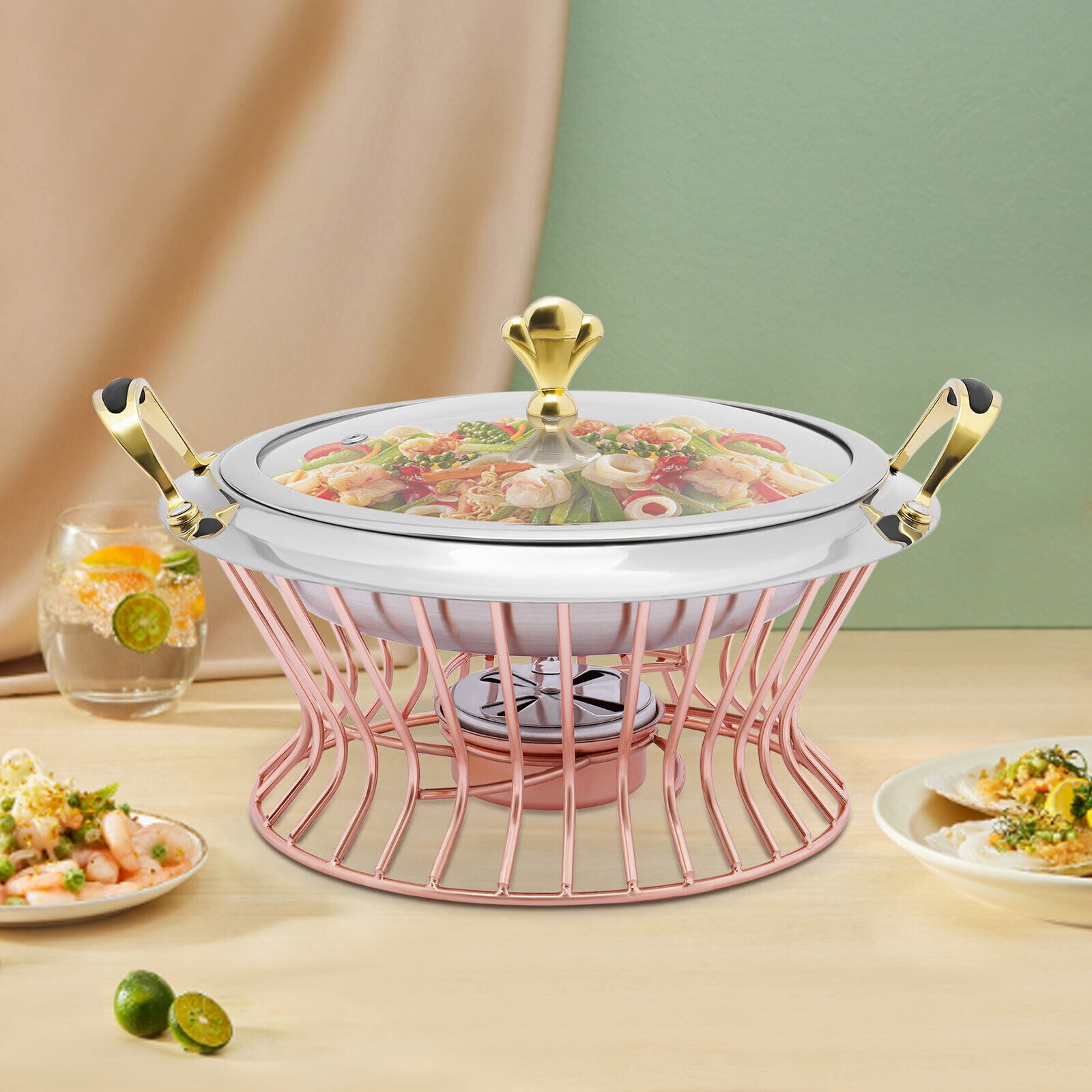 StainlessSteel Chafing Dish Buffet Set Banquets Food Warmer with Fuel