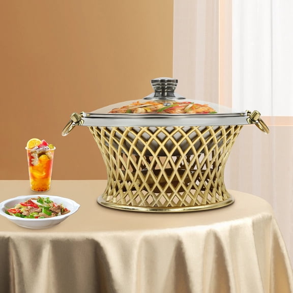 Stainless Steel Chafing Dish Buffet Set Food Warmer Chafer W/ Clear Lid 1-1.5L