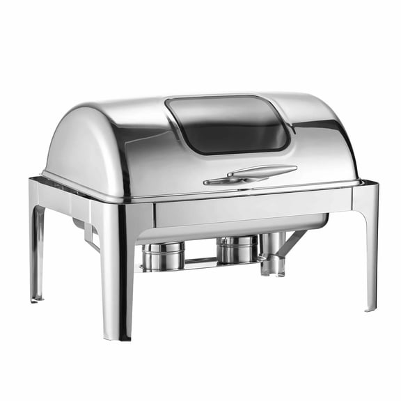 Stainless Steel Chafing Dish Set, 9 Qt Roll Top Buffet Server