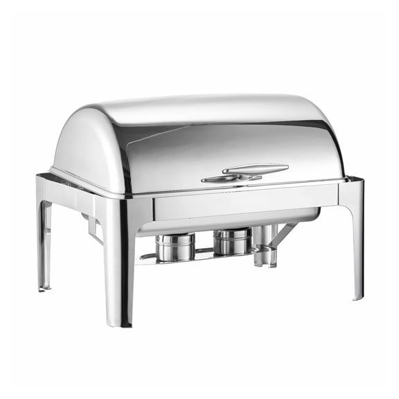 Stainless Steel Chafing Dish Set 9Qt - Roll Top Buffet Server, Rectangle Catering Warmer with Lid & Stand