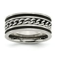 thumbnail image 1 of Stainless Steel Chain/Black IP-plated Brushed & Polished 10mm Band Size: 8; for Adults and Teens; for Women and Men, 1 of 6