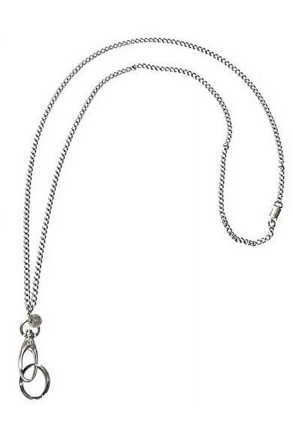 Stainless Steel Chain Fashion Lanyard Necklace 34" Women's Id Badge Holder for Keys Magnetic