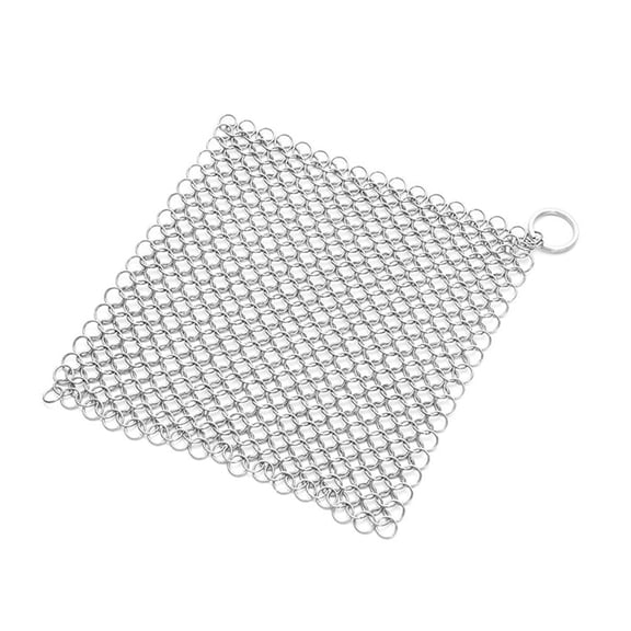 M Buder 7in Stainless Steel Chainmail Scrubber for Cast Iron & Cookware Cleaning