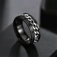 thumbnail image 1 of Stainless Steel Chains Rotating Finger Ring Fidget Spinner Ring for Calming Worry Meditation Stainless Steel Color Size 12(21.4mm), 1 of 1