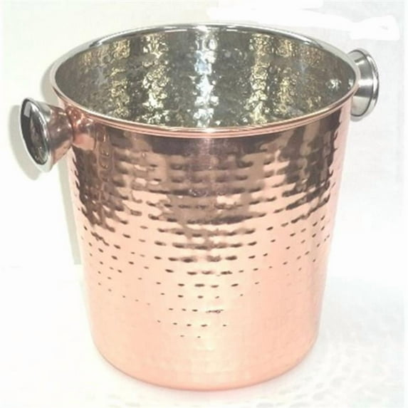 Stainless Steel Champagne Bucket, Hammered Copper Plated