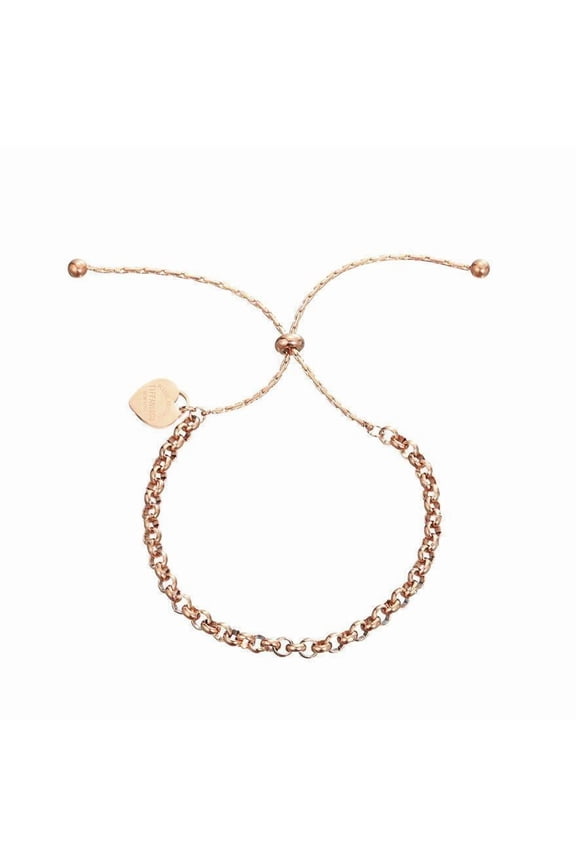 Stainless Steel Charm Anklets for Women Rose Gold Heart 8.27 inch(21cm)
