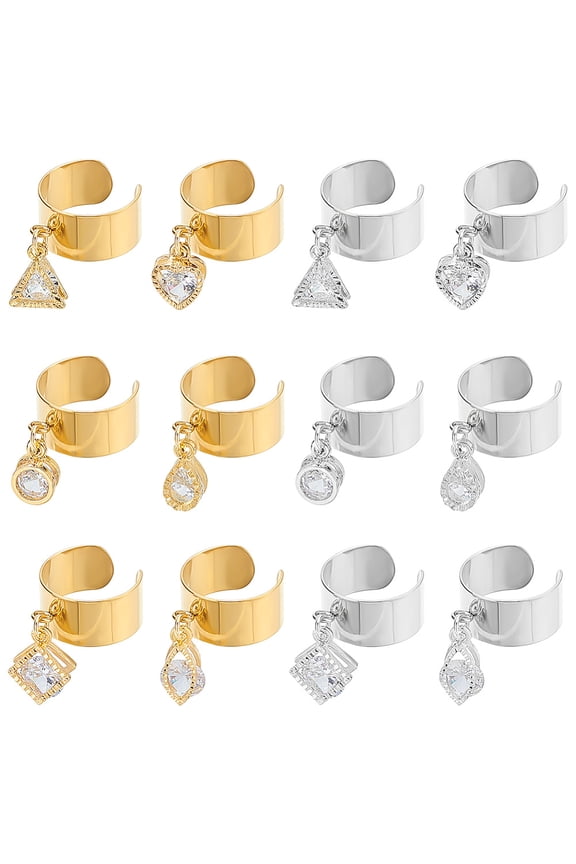 Stainless Steel Charm Ring Adjustable Rings with Rhinestone Charms Women's Ring Charm Rings Christmas New Year Gifts Open Finger