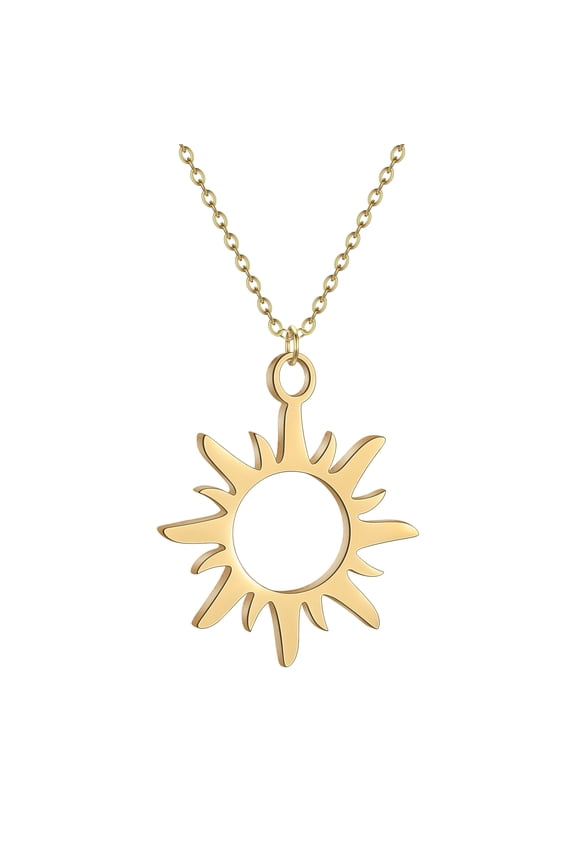 Stainless Steel Charm Sun Necklace Pendant Jewelry Accessories Wholesale Pendant Necklace for Women Men Chain on Neck Gift Jewelry