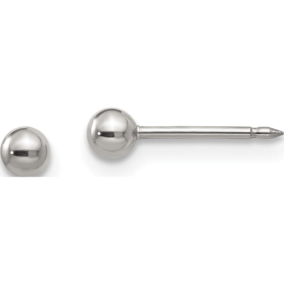 Jewelry by Sweet Pea Inverness Stainless Steel Polished 3mm Ball Short Post Piercing Earrings