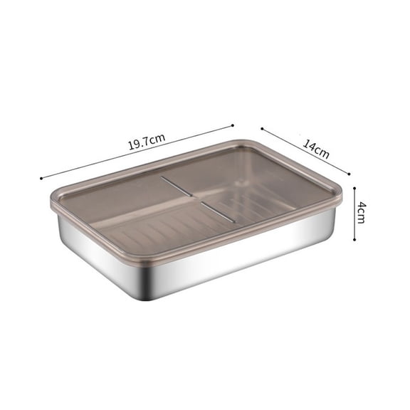 Stainless Steel Cheese Container Bacons Box Meat Storage Refrigerator Organizer