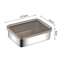 Stainless Steel Cheese Container Bacons Box Meat Storage Refrigerator Organizer