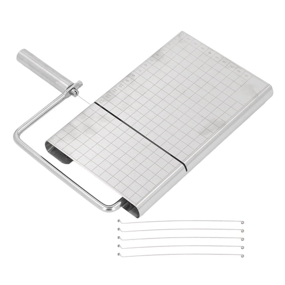 Stainless Steel Cheese Cutter Board with 5 Wires, Multi-Purpose Kitchen Slicing Tool