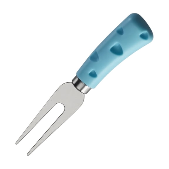 Stainless Steel Cheese Fork Fruit Appetizer Fork Blue Non Slip Handle Small Serving Fork for Charcuterie Boards Snack Pick Home Kitchen Party Use 1 Pack