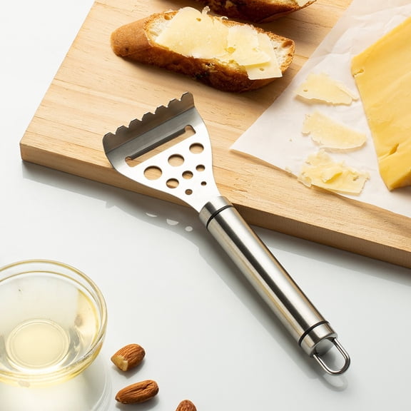 Stainless Steel Cheese Grater and Cheese Plane, 2-in-1 Handheld Slicer for Soft, Semi-Hard and Hard Cheese, Toppings and Kitchen Serving