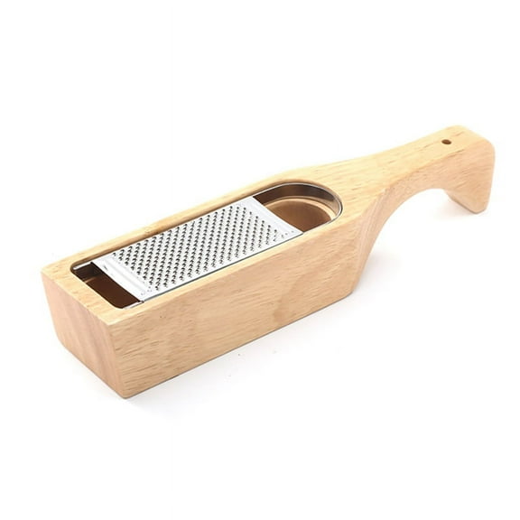 Stainless Steel Cheese Grater with Removable Wood Collector Box Tools Server C