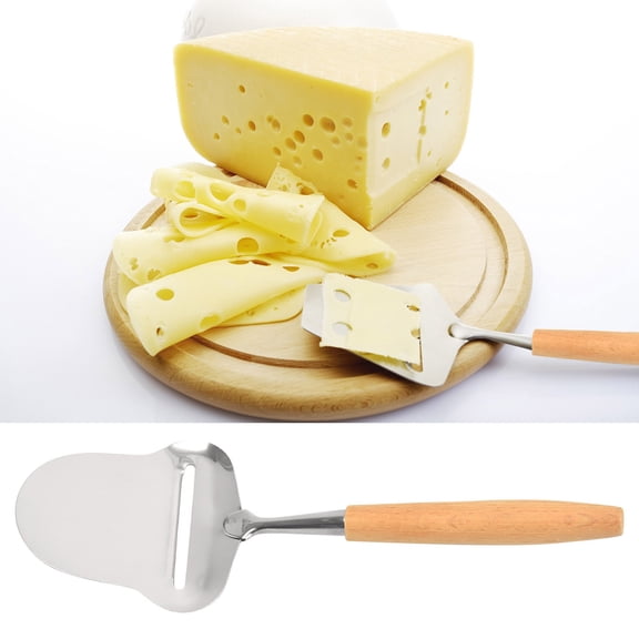 Stainless Steel Cheese Planer Shaver, Wooden Handle Cheese Slicer, Multi-Functional Baking Spatula Tool, 1 Count