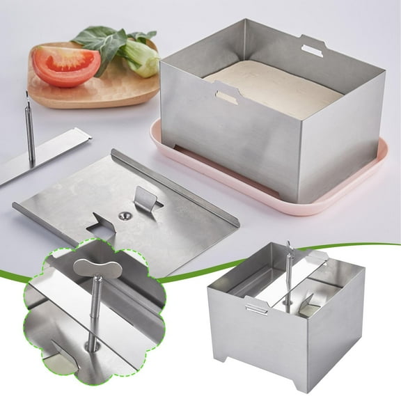Stainless Steel Cheese Press Maker with Drip Tray | Paneer Press & Tofu Maker for Home Use | Adjustable Pressure, Fast Water Removal, Food Grade Mold for Homemade Cheese Making