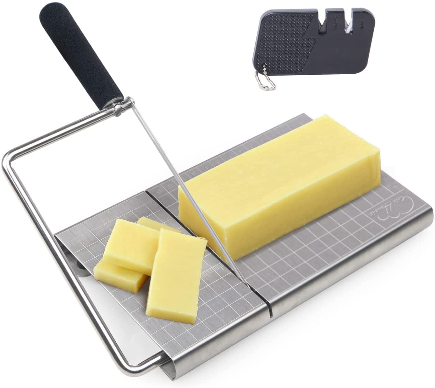 Silver Stainless Steel Cheese Grater Heavy Duty Plane Cheese Slicer  Non-Stick Cheese Cutter Butter Knife Kitchen Cooking Tools