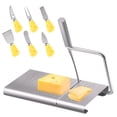 thumbnail image 1 of Stainless Steel Cheese Slicer, with Measuring Grids Board & 6 Piece Cheese Knives,Vegetables, Butter, Sausages, Bread，Dishwasher Safe, 1 of 11