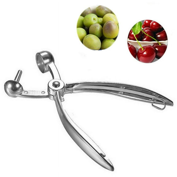 【Stainless Steel Cherry Pitter】Fruit Stone Remover Tool - Easy & Quick Cherry/Date Pitting (7.28 Inch)