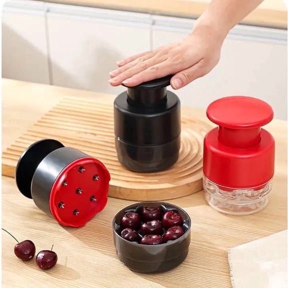 Stainless Steel Cherry Pitter with 7 Holes - Efficient Manual Cherry Remover for Quick Pitting