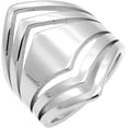 thumbnail image 1 of Stainless Steel Chevron Style Chunky Wrap Statement Promise Anniversary Birthday Festival Party Ring, 1 of 4