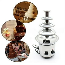 Stainless Steel Chocolate Fondue Fountain, 2-Pound Capacity, Easy to Assemble 4 Tiers, Perfect For Nacho Cheese, BBQ Sauce, Ranch, Liqueurs