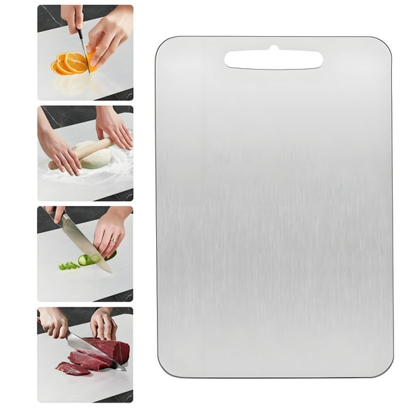 Stainless Steel Chopping Board 18x11 Inch with Handle for Meat Fruit Vegetable Cheese