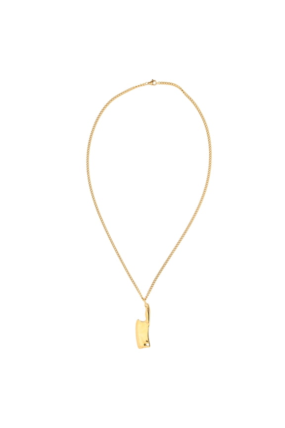Stainless Steel Chopping Knife Pendant Necklace for Men Fashionable Necklace JewelryGold