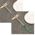 thumbnail image 1 of Stainless Steel Chopsticks 1Pair Length White Flower Pattern Stainless Steel Chopsticks Pair New, 1 of 3