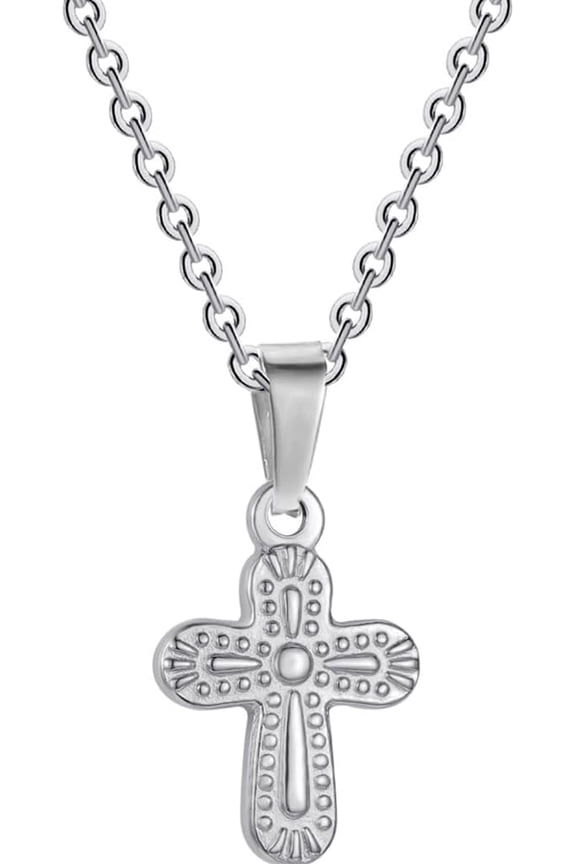 Stainless Steel Chrisitan Cross Religious Wedding Statement Party Holiday Necklace