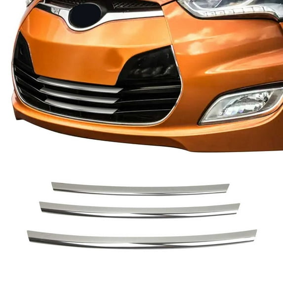 OMAC Front Bumper Grill Trim for Hyundai Veloster 2012-2017 Stainless Steel 3Pcs