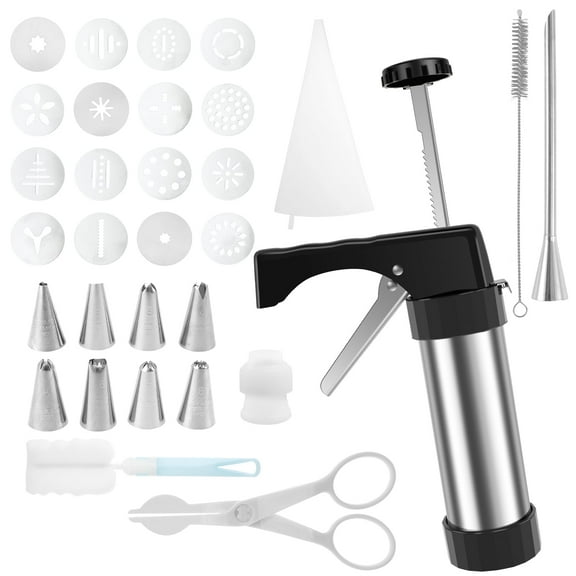 Stainless Steel Churro Maker Set Reusable Rust Proof Churros Maker Machine Multipurpose Cookie Press Maker With Ergonomic Handle for Churro Cookies Cupcakes