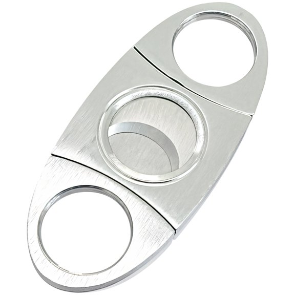 Stainless Steel Cigar Cutter, Double-Blade Portable Tool, Ergonomic Handle, Compact Design, Ideal for Classic Cigars, Travel
