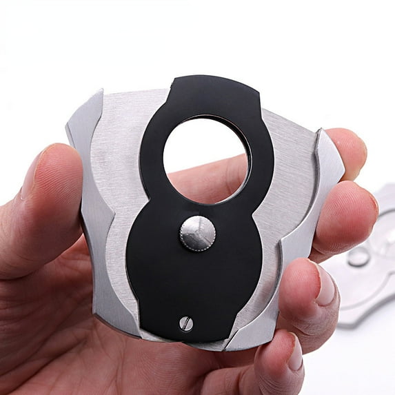 Stainless Steel Cigar Cutter Knife Scissors Cigar Knife Cutter Double Blades Cigar Puncher Cutter Guillotine Smoking Cigar Tool (Black)