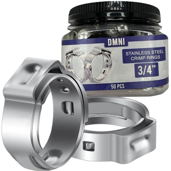 Stainless Steel Cinch Clamps Crimp Rings - 3/4" Pinch Clamps For Pex Tubing Pipe Fitting Connections - 50 PCS (Pack of 1)