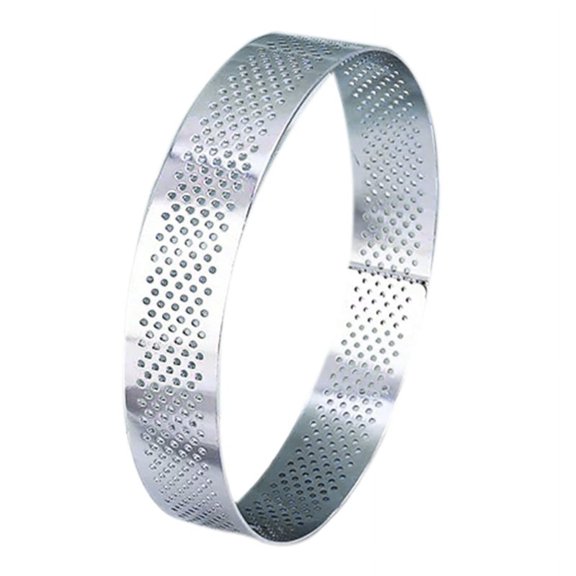 Stainless Steel Circular Tart Rings with Holes Steel Fruit Pie Quiches Cake Mousse Kitchen Baking Mould Baking Gift