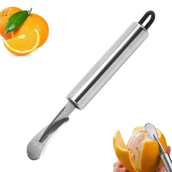 Stainless Steel Citrus Peeler Tool for Oranges, Lemons & Grapefruits | Double-Ended Fruit Slicer Cutter Gadget | Easy Grip Kitchen Prep Utensil