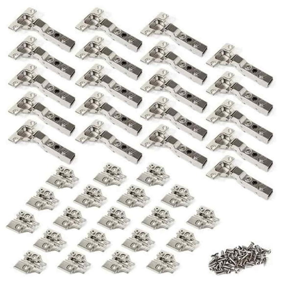 Stainless Steel Clamp Hinge, Full Overlay Soft-Close European Hinges Quick Release Mechanism for Easy Installation and Removal of Doors, Durable and Long Service Life for