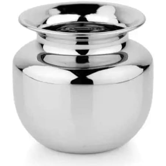 Stainless Steel Classic Design Nivedyam Lota | Hindu Prayer Kalash | Arti Puja Pot for Pooja Kitchen Utensil Water Pot Kalash (Approx. 600 ML)