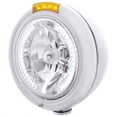thumbnail image 1 of Stainless Steel Classic Headlight H4 With 34 White LED & Signal - Amber Lens, 1 of 1