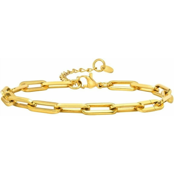 Stainless Steel Classic Plain Oval Chain Style Bracelet