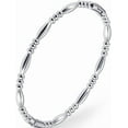 thumbnail image 1 of Stainless Steel Classic Plain Water Drop Beads Style Open Clasp Bangle Bracelet, 1 of 2