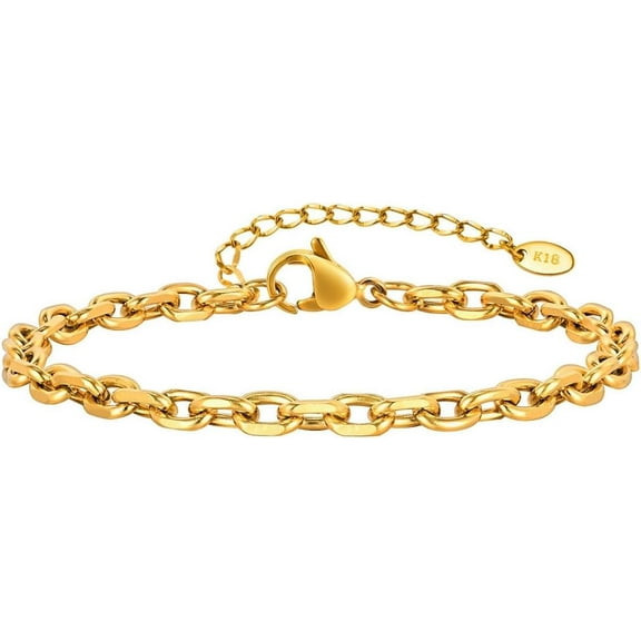 Stainless Steel Classic Simple Plain Chain Style Bracelet