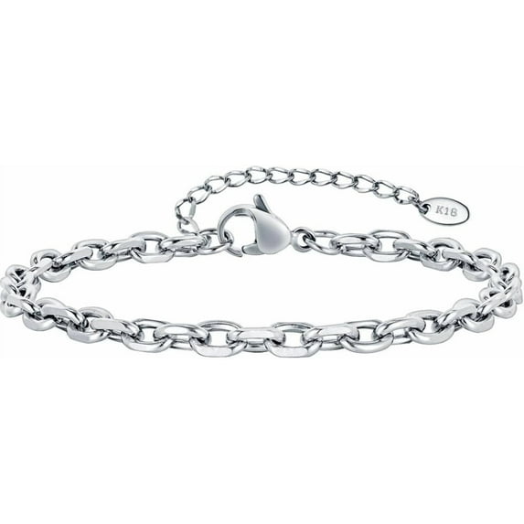 Stainless Steel Classic Simple Plain Chain Style Bracelet