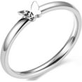 thumbnail image 1 of Stainless Steel Classicl Dainty Plain Butterfly Charm Promise Engagement Statement Ring, 1 of 2