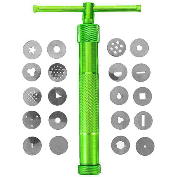 Stainless Steel Clay Extruder Sugar Paste Extruder Cake Fondant Decorating Tool Set Ceramics & Pottery Clay Extruders Mixers & Presses (Green)