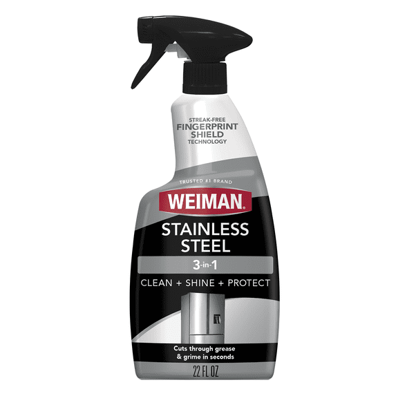 Weiman Stainless Steel Cleaner and Polish, 22 oz Trigger Spray Bottle