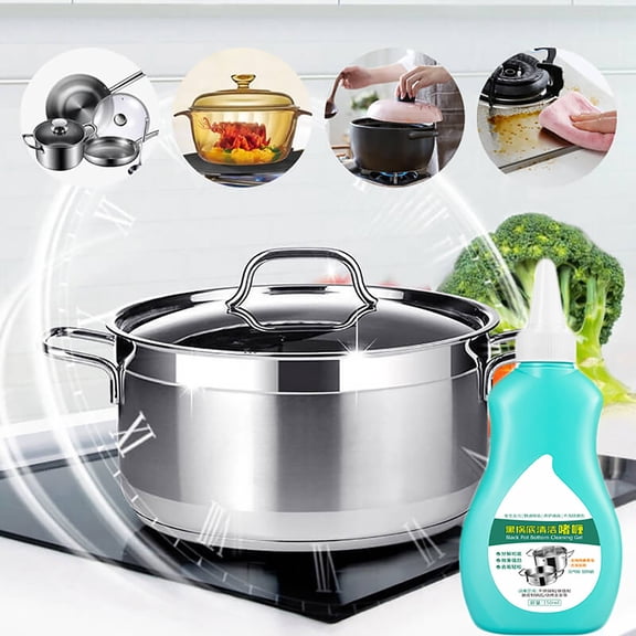 Stainless Steel Cleaner Gel, Pot Bottom Rust Remover, Strong Decontamination for Kitchen Utensils, Heavy Duty Cleaning Gel for Pots and Pans