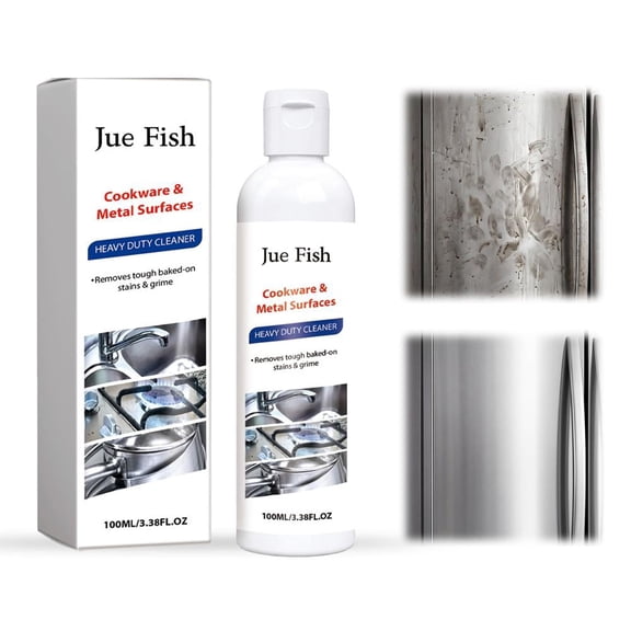 Stainless Steel Cleaner Heavy Duty Grease & Stain Remover, Mild Formula Safe for Metal Surfaces, Removes Fingerprints & Oil Smudges, Restores Shine for Stove, Sink & Refrigerator